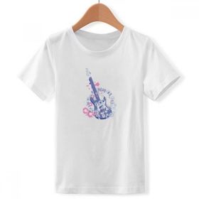 DIYthinker S Beyaz Erkek Gitar Müzik Taze Desen İllüstrasyon Bisiklet Yaka Tişört
