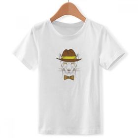 DIYthinker S Beyaz Erkek Gözlük Leopar Yakışıklı Bisiklet Yaka Tişört