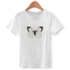 DIYthinker S Beyaz Erkek Kelebek Beyaz Dark Wings Crew Boyun Tişört