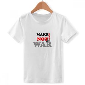 DIYthinker S beyaz Erkek Make Sense Not War Liebe Peace dünya yaka tişört