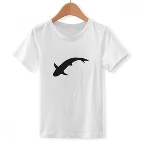 DIYthinker S Beyaz Erkek Mavi Ocean Shark Fierce Hayvan Yuvarlak Yaka Tişört