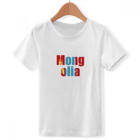 DIYthinker S Beyaz Erkek Mongolei Ülke Bayrağı İsim Crew Boyun Tişört