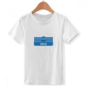DIYthinker S Beyaz Erkek Oslo Norveç Mavi Simgesi Desen Bisiklet Yaka Tişört