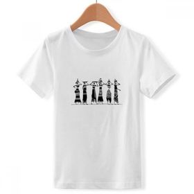 DIYthinker S Beyaz Erkek Primitive Afrika Elbisesi Aboriginal Siyah Totems Crew Yaka Tişört