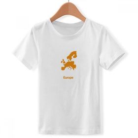 DIYthinker S Beyaz Erkek Sarı Avrupa İllüstrasyon Kartı Desenli Yuvarlak Yaka Tişört