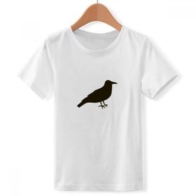 DIYthinker S Beyaz Erkek Siyah Crow Sevimli Hayvan Portrayal Crew Yaka Tişört