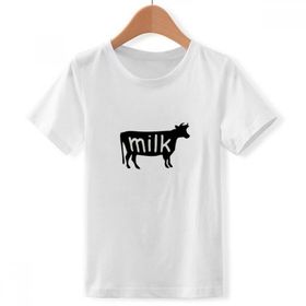 DIYthinker S Beyaz Erkek Siyah Hayvan Cow Silhouette Doğal Bisiklet Yaka Tişört
