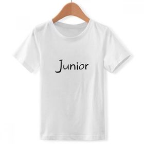 DIYthinker S beyaz Erkek siyah tek kelime Junior Crew yaka tişört