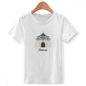 DIYthinker S Beyaz Erkek Tayvan Seyahat Chiang Kai-Shek Memorial Hall Crew Boyun Tişört