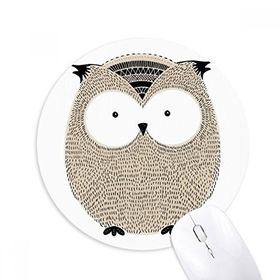 Dıythinker Sadelik Stil Tombul Baykuş Baskılı Yuvarlak Kaymaz Kauçuk Mouse Pad
