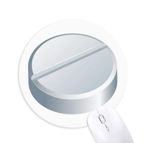 Dıythinker Sağlık Bakım Ürünleri Beyaz Hap Desenli Baskılı Yuvarlak Kaymaz Kauçuk Mouse Pad