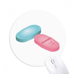 Dıythinker Sağlık Ürünleri Hap Deseni Baskılı Yuvarlak Kaymaz Kauçuk Mouse Pad