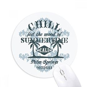 Dıythinker Sahil Hindistan Cevizi Ağacı Metin Desenli Baskılı Yuvarlak Kaymaz Kauçuk Mouse Pad