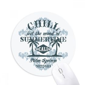 Dıythinker Sahil Hindistan Cevizi Ağacı Metin Desenli Baskılı Yuvarlak Kaymaz Kauçuk Mouse Pad
