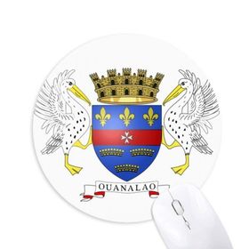 Dıythinker Saint Barthelemy Asya Ulusal Amblem Baskılı Yuvarlak Kaymaz Kauçuk Mouse Pad