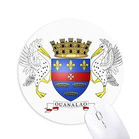 Dıythinker Saint Barthelemy Asya Ulusal Amblem Baskılı Yuvarlak Kaymaz Kauçuk Mouse Pad