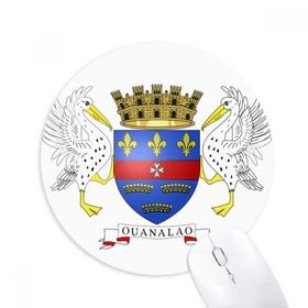 Dıythinker Saint Barthelemy Asya Ulusal Amblem Baskılı Yuvarlak Kaymaz Kauçuk Mouse Pad