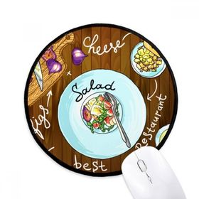 Dıythinker Salata Peynir İncir Fransa Restoran Yuvarlak Kaymaz Mouse Pad