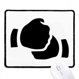 Dıythinker Salute Jesture Silhouette Pattern Kaymaz Siyah Başlıklı Kenarlar Mouse Pad