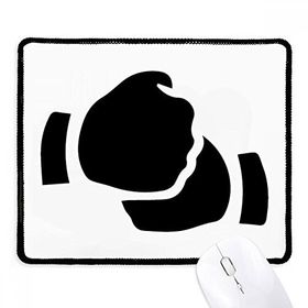 Dıythinker Salute Jesture Silhouette Pattern Kaymaz Siyah Başlıklı Kenarlar Mouse Pad