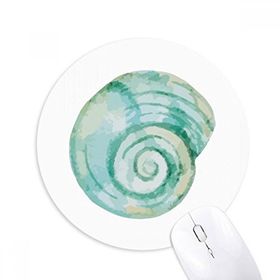 Dıythinker Salyangoz Deniz Hayat Mavi İllüstrasyon Baskılı Yuvarlak Kaymaz Kauçuk Mouse Pad