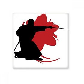 Dıythinker Samuray Bıçak Sakura Japon Silüeti 10x10 cm Seramik Karo