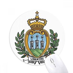 Dıythinker San Marino Avrupa Ulusal Amblem Baskılı Yuvarlak Kaymaz Kauçuk Mouse Pad