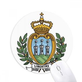 Dıythinker San Marino Avrupa Ulusal Amblem Baskılı Yuvarlak Kaymaz Kauçuk Mouse Pad