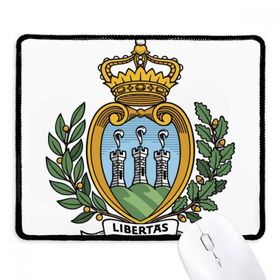 Dıythinker San Marino Avrupa Ulusal Amblem Kaymaz Siyah Başlıklı Kenarlar Mouse Pad