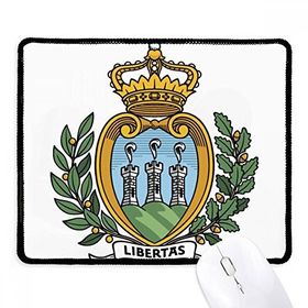 Dıythinker San Marino Avrupa Ulusal Amblem Kaymaz Siyah Başlıklı Kenarlar Mouse Pad
