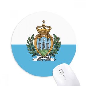 Dıythinker San Marino Ulusal Bayrağı Avrupa Ülke Baskılı Yuvarlak Kaymaz Kauçuk Mouse Pad