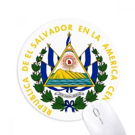 Dıythinker San Salvador El Salvador Ulusal Amblem Baskılı Yuvarlak Kaymaz Kauçuk Mouse Pad