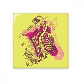 Dıythinker Sanat Zebra Çiçek Sarı Pembe 10x10 cm Seramik Karo