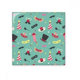 Dıythinker Şapka Sakal Maskesi Fiyonk Brezilya Karnaval Elemanı 10x10 cm Seramik Karo