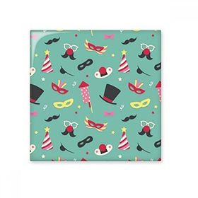 Dıythinker Şapka Sakal Maskesi Fiyonk Brezilya Karnaval Elemanı 10x10 cm Seramik Karo