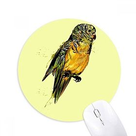Dıythinker Sarı Budgie Papağan Kuş Baskılı Yuvarlak Kaymaz Kauçuk Mouse Pad