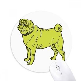 Dıythinker Sarı Çizgi Film Köpek İllüstrasyon Desen Baskılı Yuvarlak Kaymaz Kauçuk Mouse Pad
