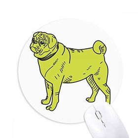 Dıythinker Sarı Çizgi Film Köpek İllüstrasyon Desen Baskılı Yuvarlak Kaymaz Kauçuk Mouse Pad