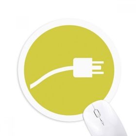 Dıythinker Sarı Fiş Kablo Şarj Kablosu Deseni Baskılı Yuvarlak Kaymaz Kauçuk Mouse Pad