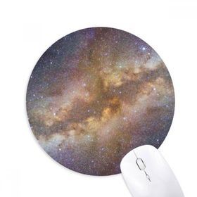 Dıythinker Sarı Galaksi Evren İllüstrasyon Desen Baskılı Yuvarlak Kaymaz Kauçuk Mouse Pad