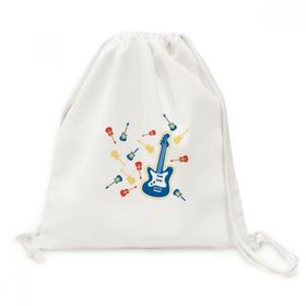 DIYThinker Sarı Gitar Müzik Desen Göstermek Tuval İpli Sırt Çantası