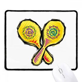 Dıythinker Sarı Raket Meksika Kültürü Elemanı İllüstrasyon Kaymaz Siyah Başlıklı Kenarlar Mouse Pad