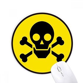 Dıythinker Sarı Tehlikeli Kimyasal Toksik Radyasyon Sembolü Baskılı Yuvarlak Kaymaz Kauçuk Mouse Pad