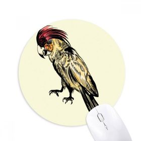 Dıythinker Sarı Tüy Papağan Kuş Baskılı Yuvarlak Kaymaz Kauçuk Mouse Pad