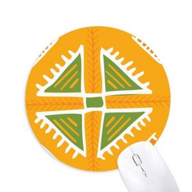 Dıythinker Sarı Üçgen Meksika Totemleri Antik Uygarlık Baskılı Yuvarlak Kaymaz Kauçuk Mouse Pad