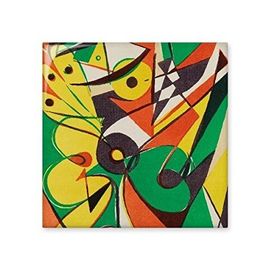 Dıythinker Sarı Yeşil Kalp Şekilli Daire Batı Stili Soyut Sanat Boyama 15x15 cm Seramik Karo