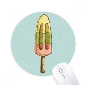 Dıythinker Sarı Yeşil Kırmızı Popsicles Dondurma Baskılı Yuvarlak Kaymaz Kauçuk Mouse Pad