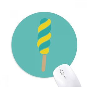 Dıythinker Sarı Yeşil Spiral Tatlı Dondurma Baskılı Yuvarlak Kaymaz Kauçuk Mouse Pad