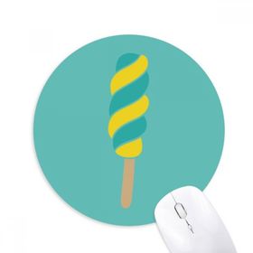 Dıythinker Sarı Yeşil Spiral Tatlı Dondurma Baskılı Yuvarlak Kaymaz Kauçuk Mouse Pad