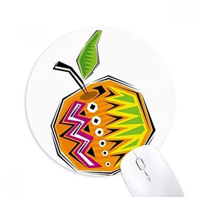 Dıythinker Sarı Yiyecek Meksika Kültürü Elemanı İllüstrasyon Baskılı Yuvarlak Kaymaz Kauçuk Mouse Pad